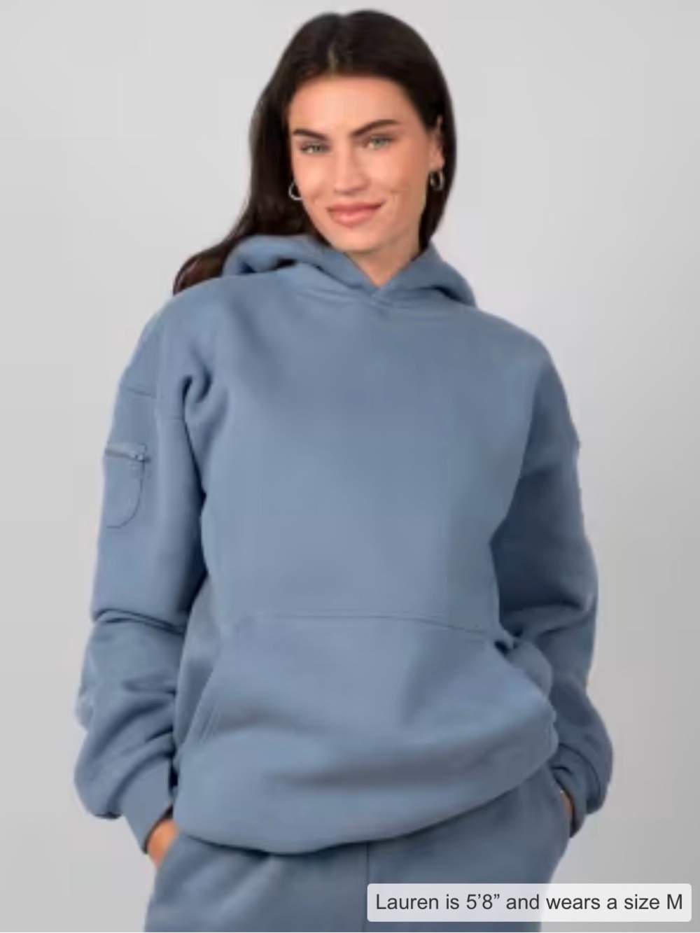 Comfrt Women's Travel Pullover Hoodie in Dusty Blue XS